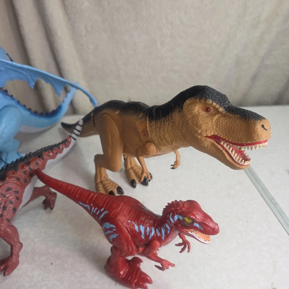 ZURU Robo Alive Walking Dinosaurs Bundle • T-Rex Raptor Dragon • Lights & Sound - Picture 3 of 14